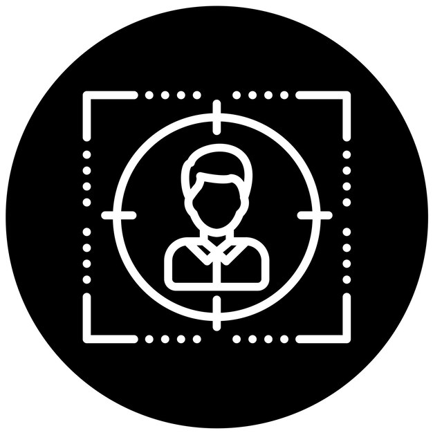 Diseño vectorial Estilo del icono de enfoque del cliente
