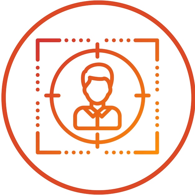 Diseño vectorial Estilo del icono de enfoque del cliente