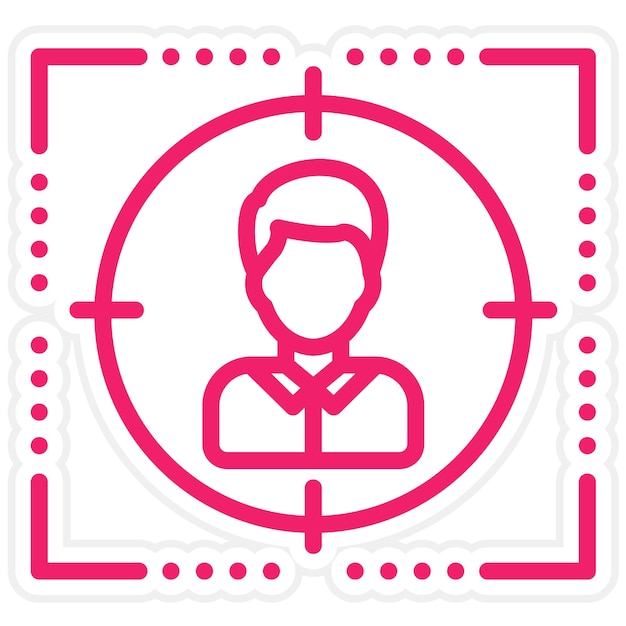 Diseño vectorial Estilo del icono de enfoque del cliente