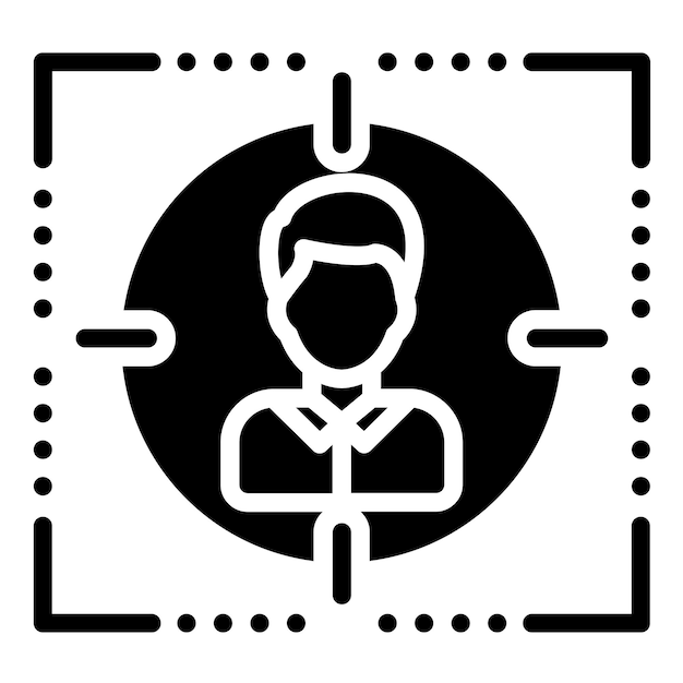 Diseño vectorial Estilo del icono de enfoque del cliente
