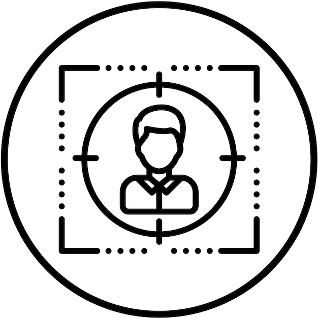 Diseño vectorial Estilo del icono de enfoque del cliente