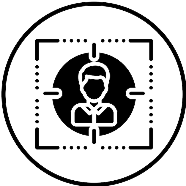 Diseño vectorial Estilo del icono de enfoque del cliente