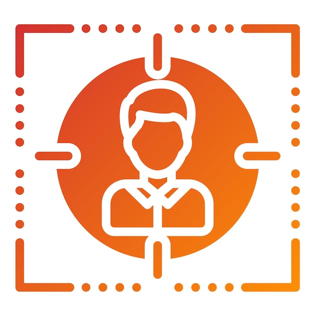 Diseño vectorial Estilo del icono de enfoque del cliente
