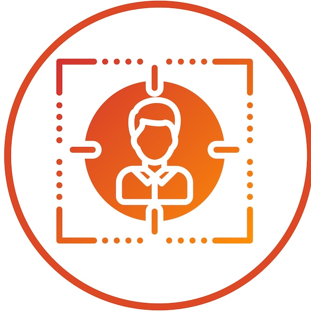 Diseño vectorial Estilo del icono de enfoque del cliente