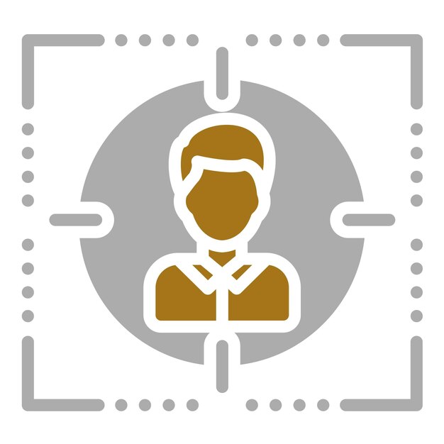 Diseño vectorial Estilo del icono de enfoque del cliente