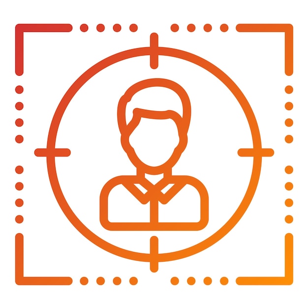 Diseño vectorial Estilo del icono de enfoque del cliente