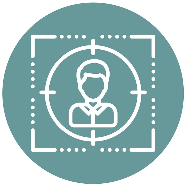 Diseño vectorial Estilo del icono de enfoque del cliente