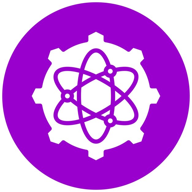 Diseño vectorial Estilo del icono del engranaje cuántico