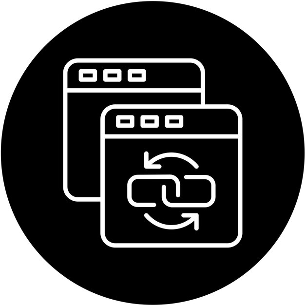 Diseño vectorial Estilo del icono de enlace de retroceso