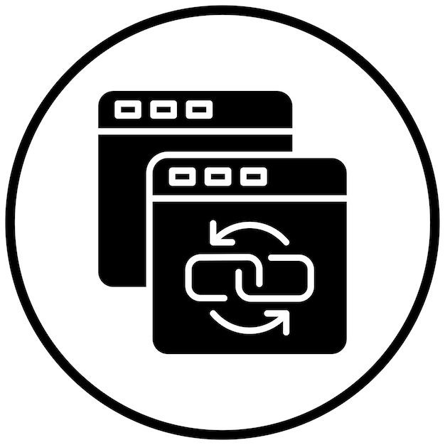 Diseño vectorial Estilo del icono de enlace de retroceso