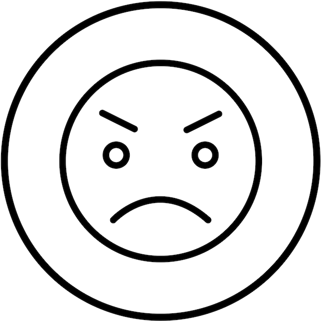 Diseño vectorial Estilo de icono enojado