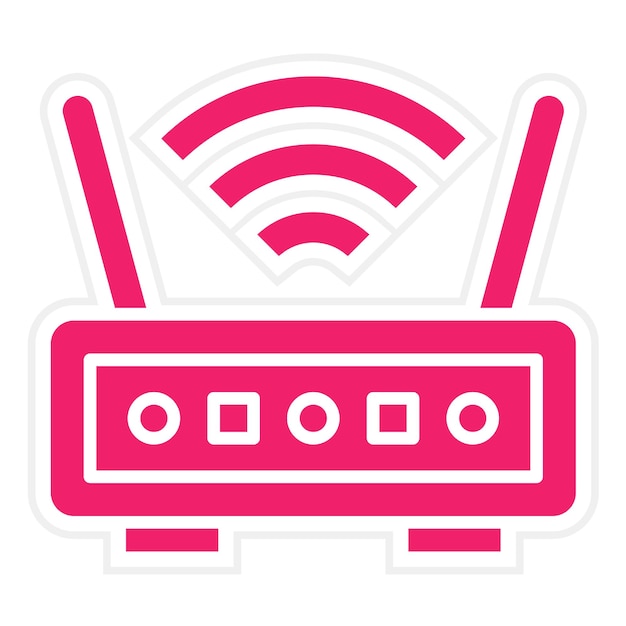 Diseño vectorial del estilo del icono del enrutador inalámbrico