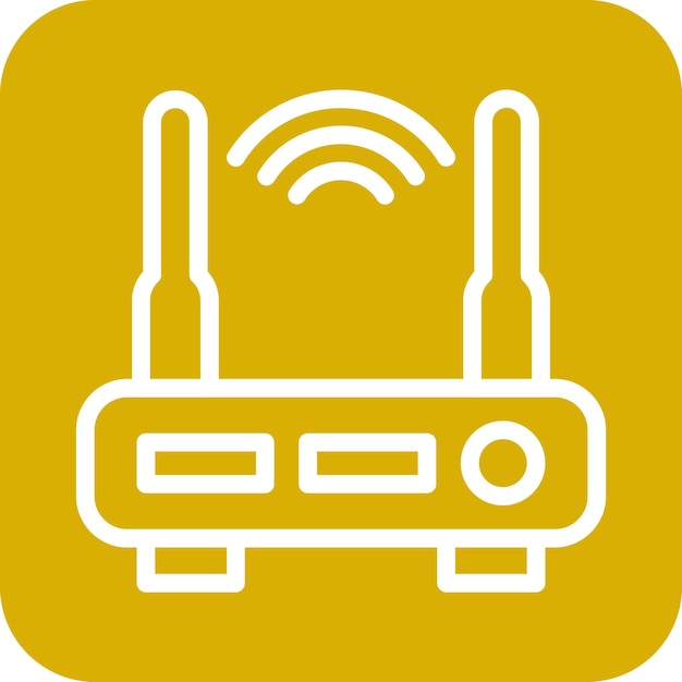Diseño vectorial del estilo del icono del enrutador Wi-Fi