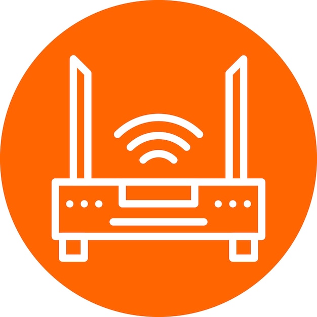 Diseño vectorial del estilo del icono del enrutador Wi-Fi