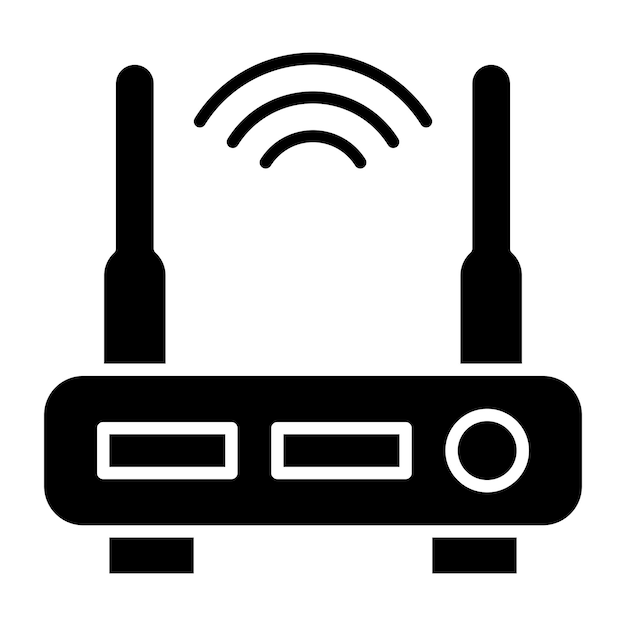 Diseño vectorial del estilo del icono del enrutador Wi-Fi