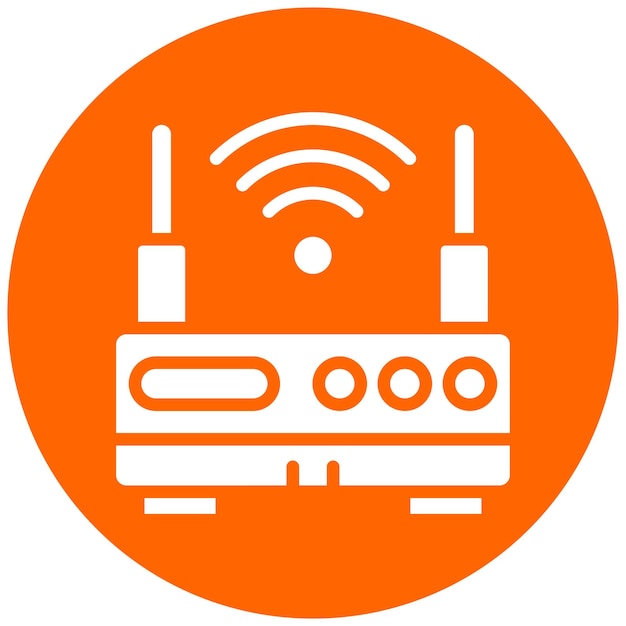 Diseño vectorial del estilo del icono del enrutador Wi-Fi