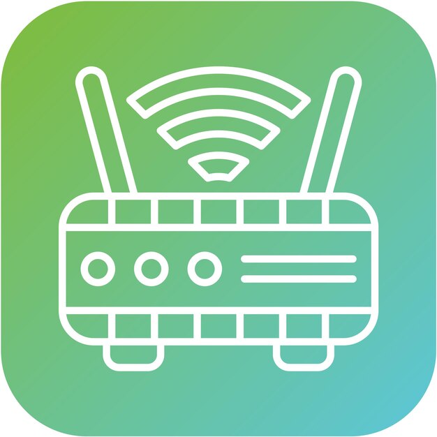 Diseño vectorial del estilo del icono del enrutador Wi-Fi
