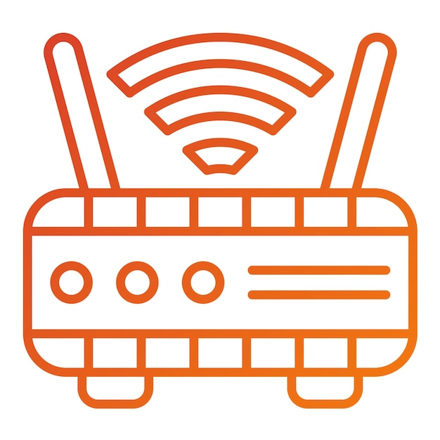 Diseño vectorial del estilo del icono del enrutador Wi-Fi
