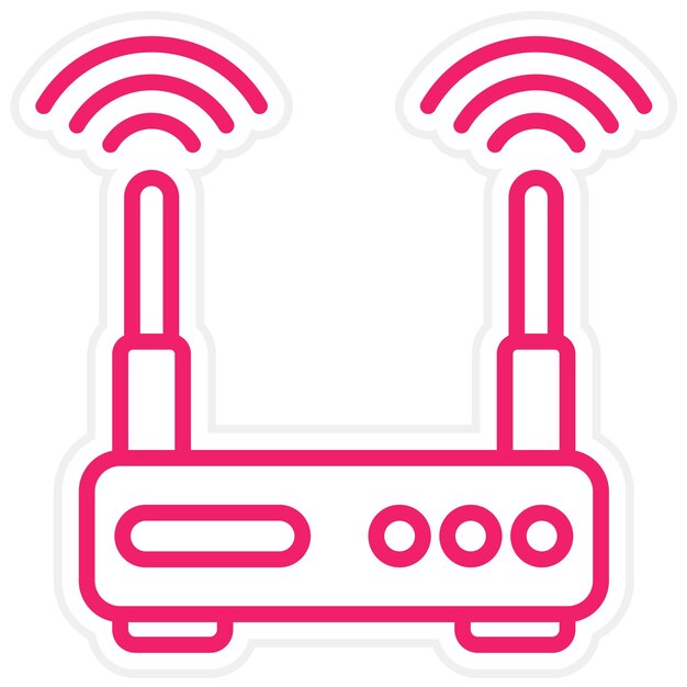 Diseño vectorial del estilo del icono del enrutador Wi-Fi
