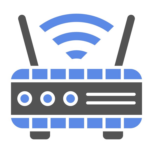 Diseño vectorial del estilo del icono del enrutador Wi-Fi