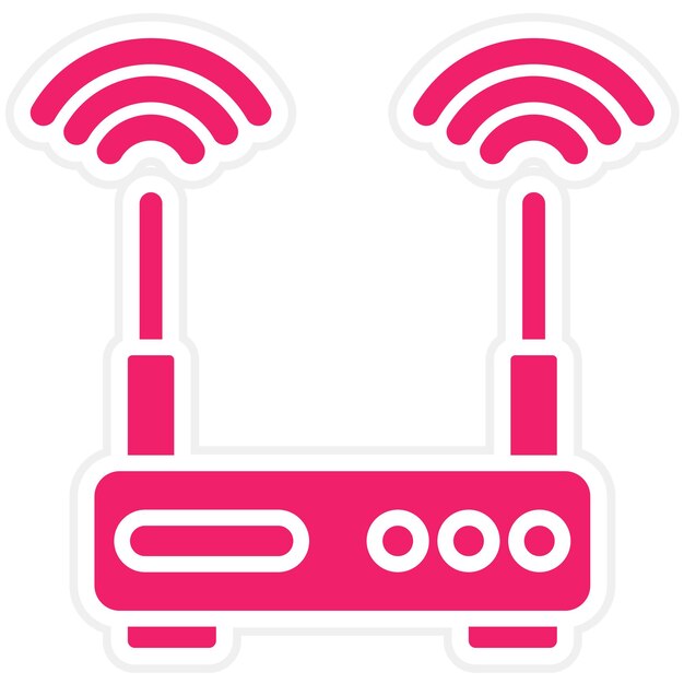 Diseño vectorial del estilo del icono del enrutador Wi-Fi
