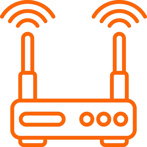 Diseño vectorial del estilo del icono del enrutador Wi-Fi