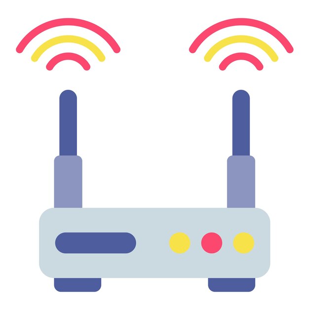 Diseño vectorial del estilo del icono del enrutador Wi-Fi