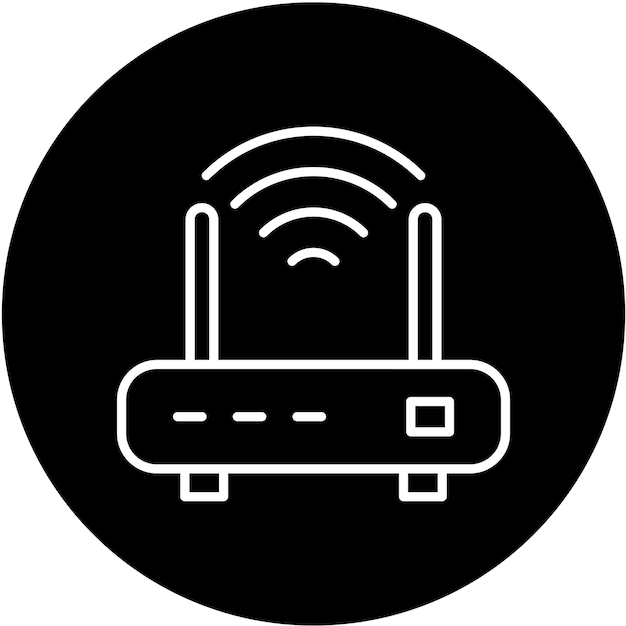 Diseño vectorial del estilo del icono del enrutador Wi-Fi