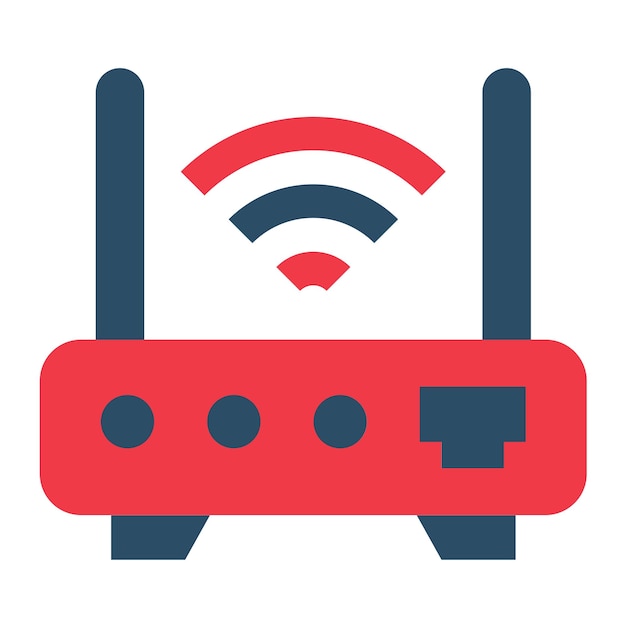 Diseño vectorial del estilo del icono del enrutador Wi-Fi