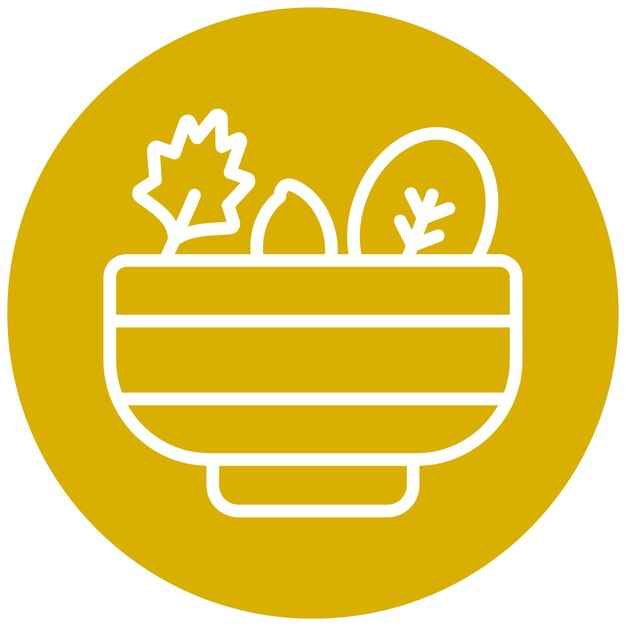 Diseño vectorial Estilo de icono de ensalada griega