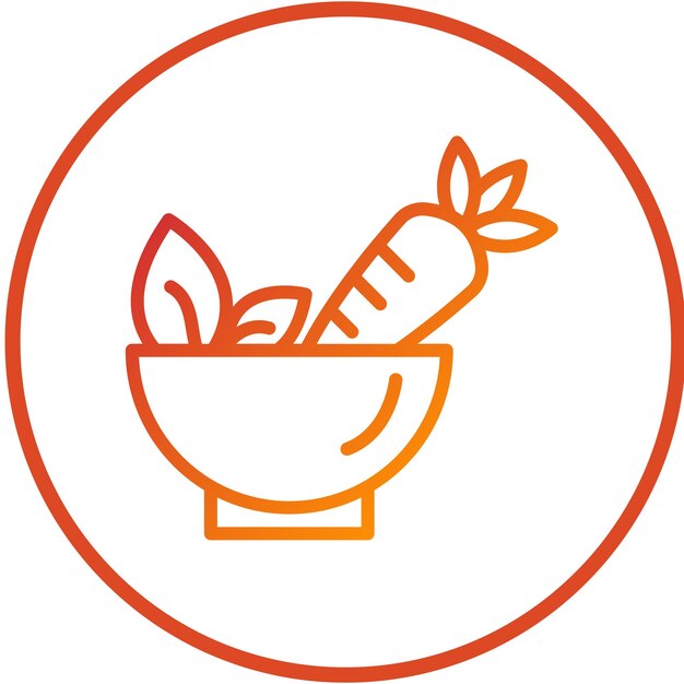 Diseño vectorial del estilo del icono de la ensalada