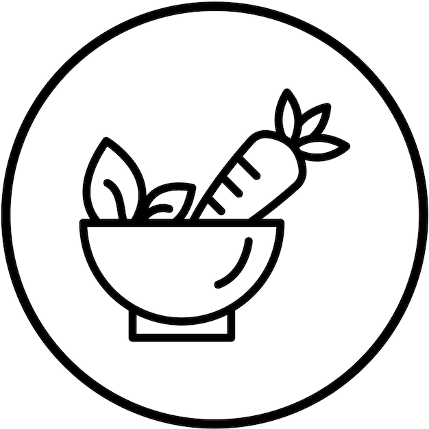 Diseño vectorial del estilo del icono de la ensalada