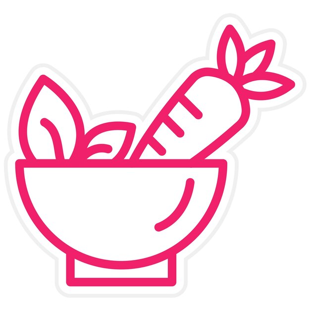 Diseño vectorial del estilo del icono de la ensalada