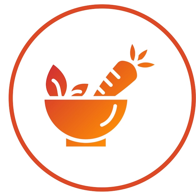 Diseño vectorial del estilo del icono de la ensalada