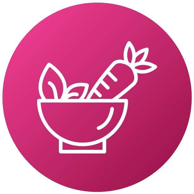 Diseño vectorial del estilo del icono de la ensalada