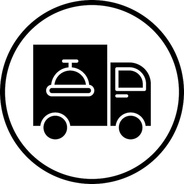 Diseño vectorial del estilo del icono de entrega de alimentos