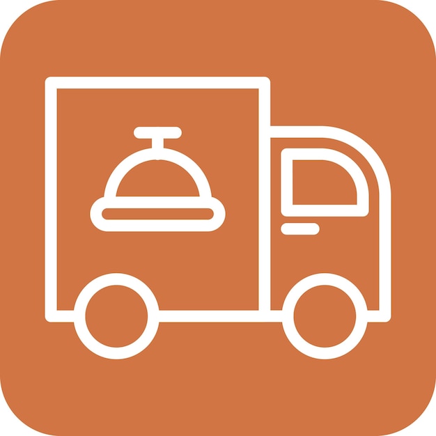 Diseño vectorial del estilo del icono de entrega de alimentos