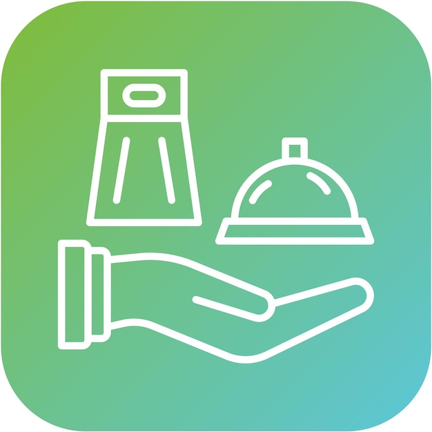 Diseño vectorial del estilo del icono de entrega de alimentos