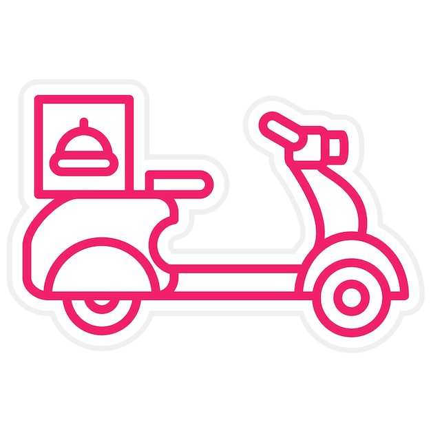 Diseño vectorial del estilo del icono de entrega de alimentos