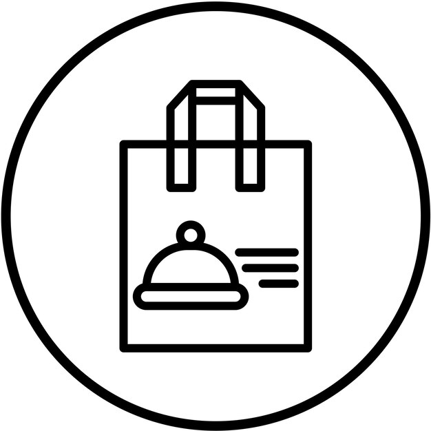 Diseño vectorial del estilo del icono de entrega de alimentos