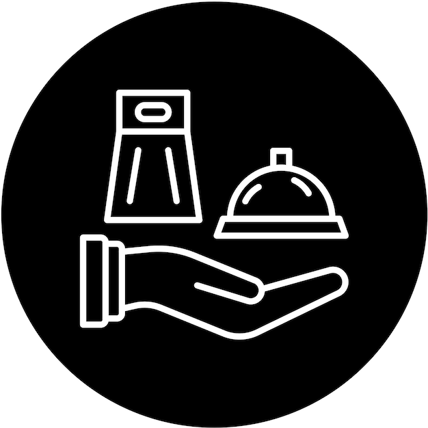 Diseño vectorial del estilo del icono de entrega de alimentos