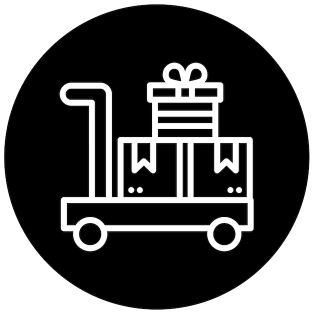 Diseño vectorial Estilo del icono de entrega del carrito