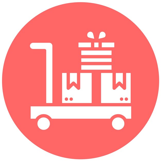 Diseño vectorial Estilo del icono de entrega del carrito