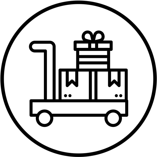 Diseño vectorial Estilo del icono de entrega del carrito