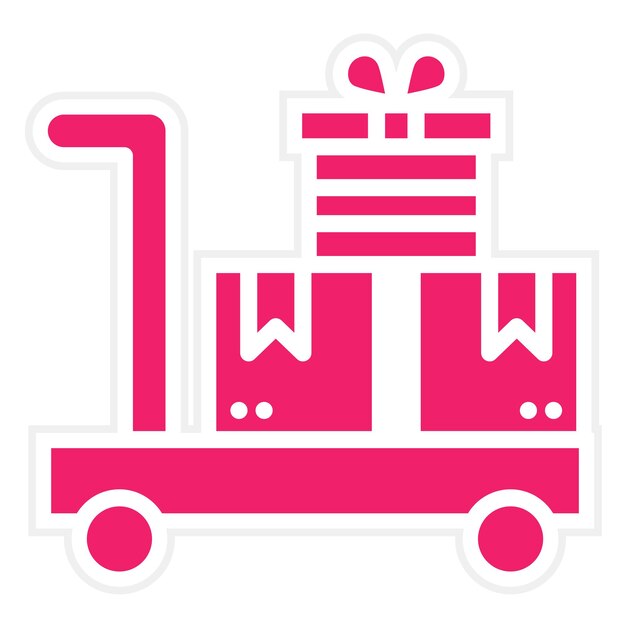 Diseño vectorial Estilo del icono de entrega del carrito