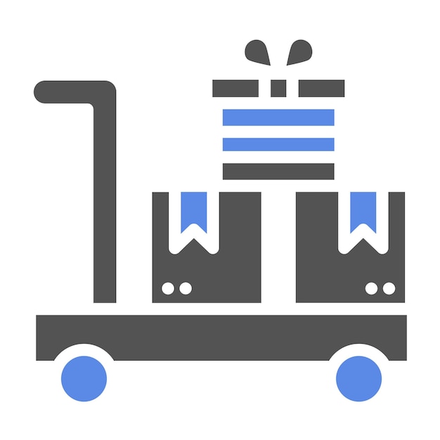 Diseño vectorial Estilo del icono de entrega del carrito