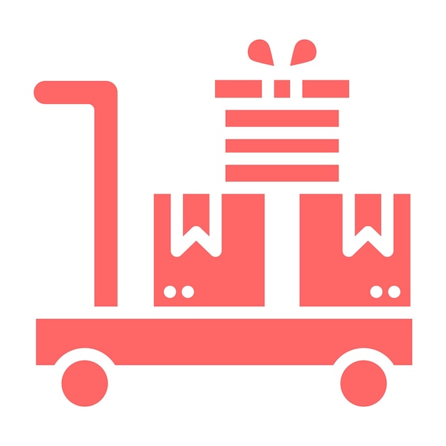 Diseño vectorial Estilo del icono de entrega del carrito