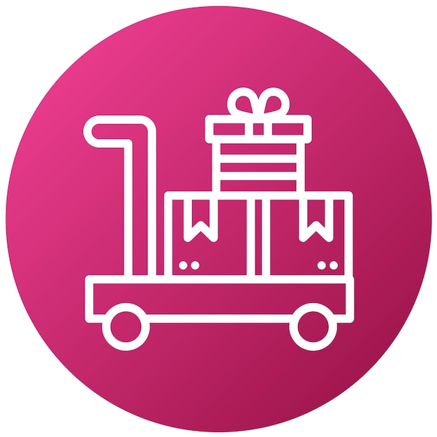 Diseño vectorial Estilo del icono de entrega del carrito