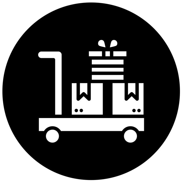 Diseño vectorial Estilo del icono de entrega del carrito