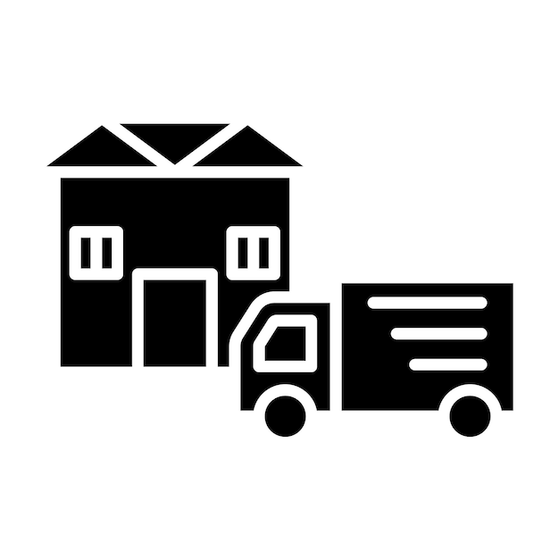 Diseño vectorial Estilo del icono de entrega en el hogar